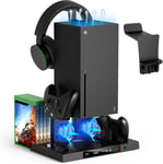 Support De Ventilateur De Refroidissement Compatible Avec Xbox Series X Avec Kit Accessoire Pour Support De Casque, Système De Refroidissement Par Ventilateur Pour Series X Avec Chargeur De Manette