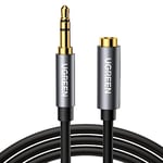 UGREEN 3.5mm Extension Cable 3.3FT Stereo Audio Auxiliary Jack Extender Lead Headphone Aux Extension Cord Male to Female Compatible with Headset Car TV PC MP3 Player Speaker Home Studio (1M)