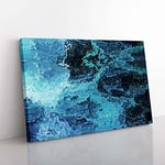 Big Box Art Obsession in Abstract Canvas Wall Art Print Ready to Hang Picture, 76 x 50 cm (30 x 20 Inch), Turquoise, Blue, Blue, Teal
