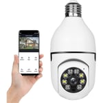 Crea - Caméra de sécurité sans fil avec ampoule Wifi, caméra de surveillance dôme hd, vision nocturne, prise de lumière, extérieur 1080p panoramique