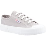 Superga 2630 Stripe 100% Cotton WoMens Grey Colomba Trainers material_cotton - Size UK 5.5