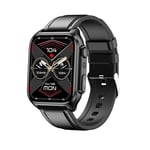 Smart bluetooth montre TK12 black cuir bracelet fréquence cardiaque sport santé sommeil