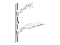 Multibrackets M Workstation - Monteringssats (Tangentbordsmontering, Monitorfäste) - För Lcd-Bildskärm/Tangentbord - Grundläggande - Plast, Stål, Höggradig Aluminium - Vit - Skärmstorlek: 15"-27" - Väggmonterbar