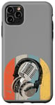 Coque pour iPhone 11 Pro Max Music Vintage Headphones & Microphone Casque De Musique