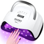 LED UV Nail Lamp, NAILGIRLS 168W Fast UV Light for Gel Nail Polish, Professional Curing Lamp with 4 Timer Setting Auto Sensor, Nail Dryer for Fingernail and Toenail Home Salon Use, Nail Art Tools