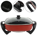 5L Electric Skillet Pan Multi functional Cooker Skillet Frying Fry Pot With Lid