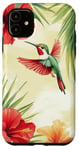 Coque pour iPhone 11 Colibri Tropical Fleurs Florales Nature Été