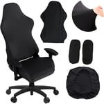 CCYKXA housse chaise gaming - housse fauteuil bureau 4 pièces/ensemble housse fauteuil gamer avec housses d'accoudoirs/couvertures de dossier de