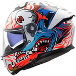 LS2, Casque Moto Intégral Stream II Inferno Gloss White Blue, XS