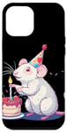 iPhone 14 Pro Max Cool white Rat Costume for Birthdays and Partys Case