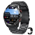 2023 Ny Huawei Smartklocka IP67 Vattentät ECG+PPG Fitness Tracker Hälsoövervakare Bluetooth Samtal Sportklocka Black steel belt