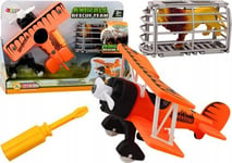 Leantoys Flygplan Avionette Transport Djurbur Lion Spin Orange