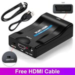 SCART to HDMI Converter Composite Scaler Audio Video Adapter with HDMI Cable UK