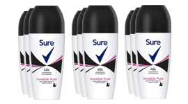 9x Sure Women Roll On INVISIBLE PURE Anti-Perspirant 48Hrs Dry Protection, 50ml