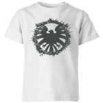 Marvel Avengers Agent Of SHIELD Logo Brushed Kids' T-Shirt - White - 7-8 ans - Blanc