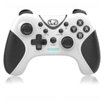 Cehensy Manette Switch,Manette Switch sans Fil pour Nintendo Switch/Switch Lite/Switch OLED,Manette Switch Pro avec Boutons Programmable/Wake Up/Turbo/6 Axis Gyro/Dual Vibration,Manette PC,Blanc