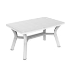 Four-Seater Rectangular Tulip Plastic Garden Dining Table 140cm x 90cm - By Resol - White