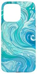 iPhone 15 Pro Max Swirl Blue Color Illustration Pattern Abstract Art Case