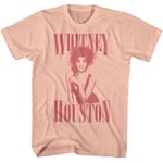 Whitney Houston Monochrome Whit Officially Licensed Adult Short Sleeve T-Shirt