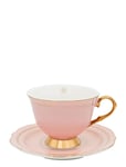 Cup With Saucer - Anima Cielo Rosa Home Tableware Cups & Mugs Tea Cups Pink Hilke Collection