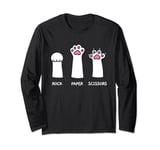 Rock Paper Scissors Hand Game Cute Paw Funny Cat Long Sleeve T-Shirt