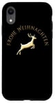 iPhone XR Gold German Merry Christmas Frohe Weihnachten Reindeer Case