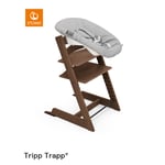 STOKKE® Tripp Trapp® Matstol Oak Warm Brown inkl. Newborn Set™ Grey