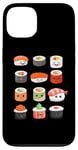 Coque pour iPhone 13 Visages de sushis kawaii mignons type japonais de suchi amateur de nourriture