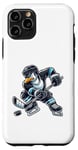 Coque pour iPhone 11 Pro Dessin animé de joueur de hockey pingouin cool