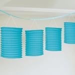 Caribbean Blue Paper Hanging Lantern Garland Decoration