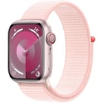 APPLE Apple Watch Series 9 Gps + Cellular - 41 Mm Rosa Aluminiumfodral Ljusrosa Sport Loop Strap