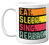 Birthday Mug Gifts for Men Women Him Her - Eat, Sleep, Sing, Repeat - Funny Happy Birthday Present Gift for Song Music Lovers, 11oz Ceramic Dishwasher Safe Premium Mugs