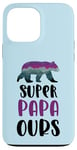 Coque pour iPhone 13 Pro Max Super papa ours cadeau fête des pères anniversaire papa Noël