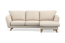 Trend Lyx 3-seter Divansofa Høyre - Beige Kordfløyel Sofa med sjeselong