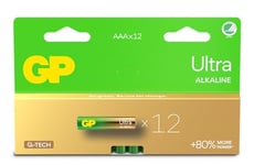 AAA Batteries - Set of 12 | GP Ultra | AAA Alkaline 1.5 V / LR03 Batteries - Long Life