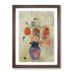 Vase Of Flowers Vol.4 By Odilon Redon Classic Painting Framed Wall Art Print, Ready to Hang Picture for Living Room Bedroom Home Office Décor, Walnut A3 (34 x 46 cm)