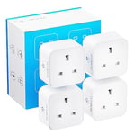 UPXNBOR Smart Plug, Wi-Fi Outlet Compatible with Alexa, Google Home, Wireless Smart Socket with Energy Monitoring, Timer & APP Remote Control - No Hub Required (4 Pack)