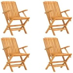 Chaises de jardin pliantes lot de 4 61x67x90cm bois massif teck