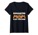 Womens Exhausted mom is my Halloween costume V-Neck T-Shirt