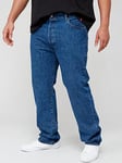 Levi's Big &amp; Tall 501&reg; Original Straight Fit Jeans - Stonewash - Blue, Mid Wash, Size 44, Inside Leg Long, Men