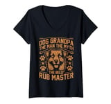 Womens Dog Grandpa the Man the Myth the Belly Rub Master Grandpa V-Neck T-Shirt