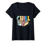 Womens Chill Ice Cream Lover Delightful Treat V-Neck T-Shirt