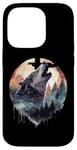 Coque pour iPhone 14 Pro Loup hurlant de minuit