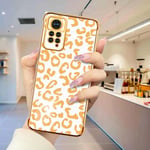 ESONG Coque femme pour Xiaomi Redmi Note 11S 4G/Redmi Note 11,Animaux motif léopard,Etui en Fine Silicone TPU Souple Galvanisé Housse de Antichoc Protection Case original Cover Pour Filles Blanc