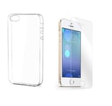 Combo Transparent Case+Tempered Glass For IPHONE 5, IPHONE 5s, IPHONE Se