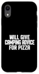 Coque pour iPhone XR Le camping-car amusant donnera des conseils de camping pour la pizza