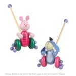 Winnie the Pooh Toys - Piglet and Eeyore Wooden Push Along Toy - Animal Push and Pull Along Toys for 1 Year Olds - Toddler Toys, 1st Birthday Gifts For Boy and Girl, Disney Toys by Orange Tree Toys