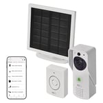 EMOS GoSmart - Sonnette vidéo Intelligente avec Application - WiFi - Caméra étanche Full HD 1080p - Panneau Solaire/Batterie - Sonnette de Verrouillage de Porte - Protection antivol - Compatible