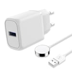 SiGN Hurtiglader til Apple Watch, USB-A, 1,2m - Hvit