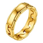 Anneau Femme Fiançailles Couples Bague en Chaine Cubain Petit-Doré 62 Mariage Doigt Homme Gros Maille Garçon Acier Inoxydable Fille Bijoux Cadeau Saint Valentin Noël Anniversaire